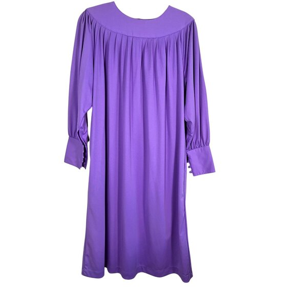 Brylane Retro Midi Dress 6 Purple Pleated Mod Feminine Neutral Classic Chic 80s - Picture 1 of 9